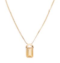 YELLOW GOLD AND CITRINE PENDANT/NECKLACE