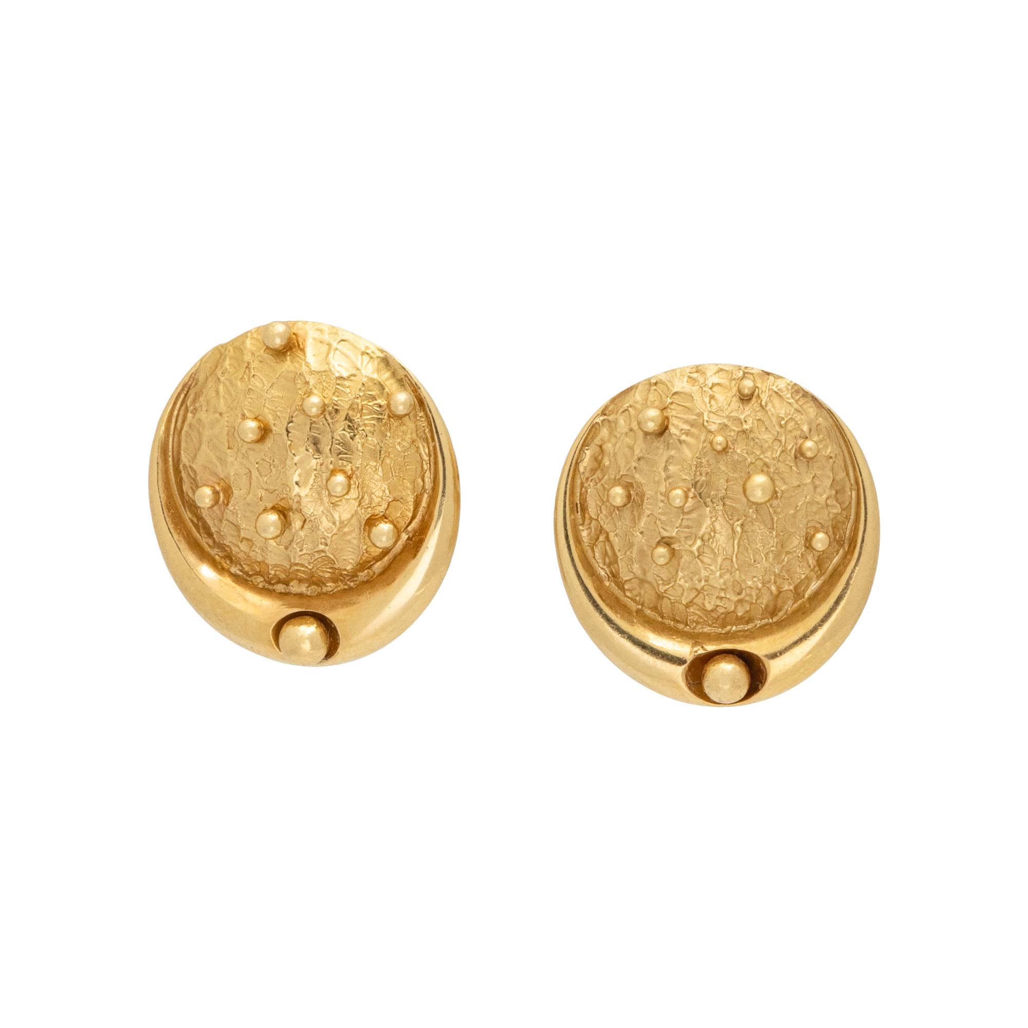RICHARD KIMBALL, YELLOW GOLD EARRINGS