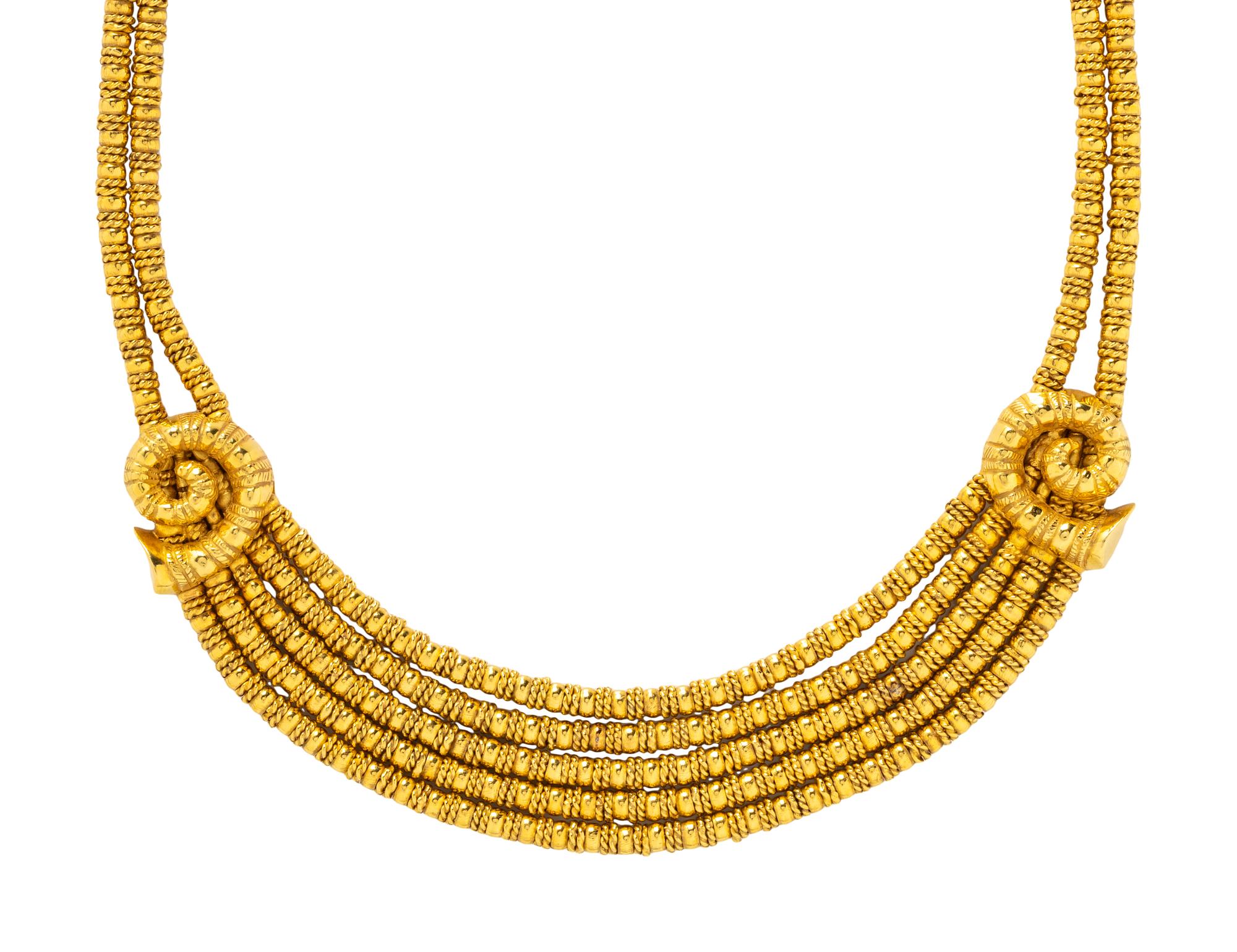 LALAOUNIS, YELLOW GOLD MULTISTRAND NECKLACE