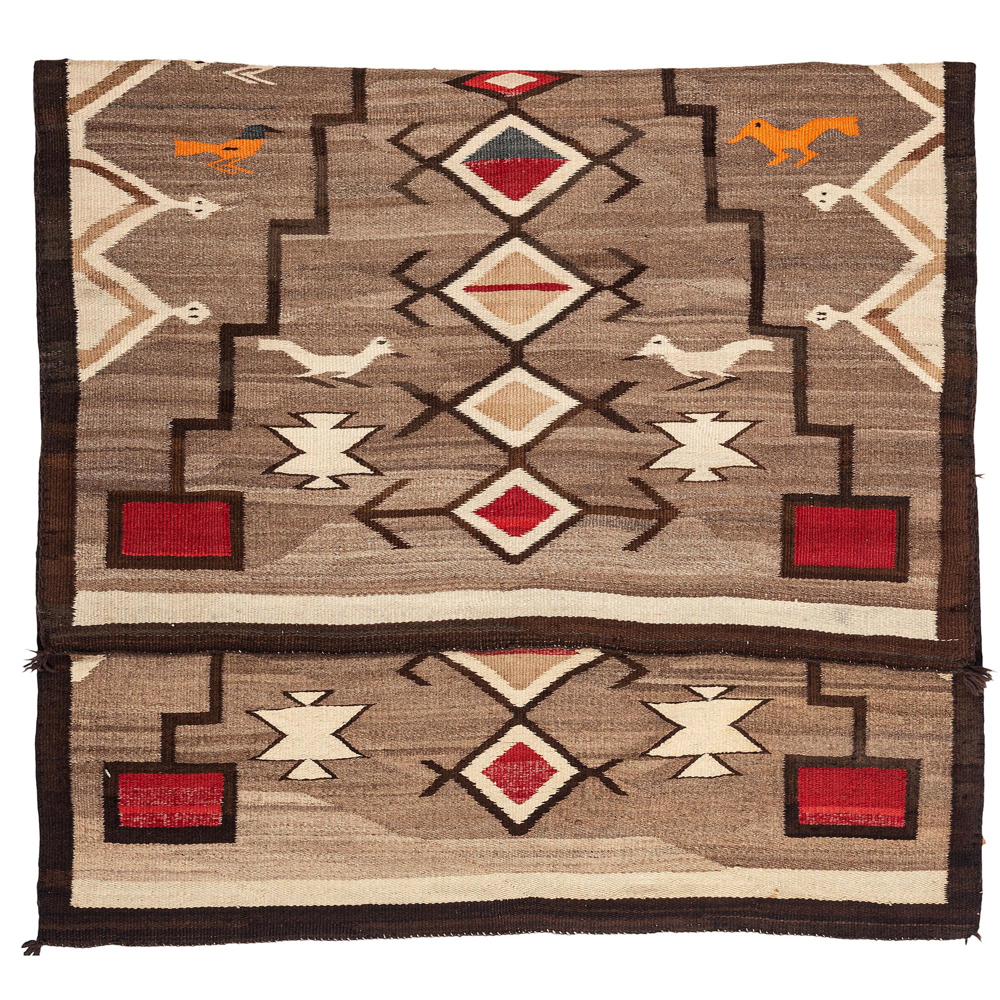 Navajo Pictorial Storm Pattern Weaving / Rug