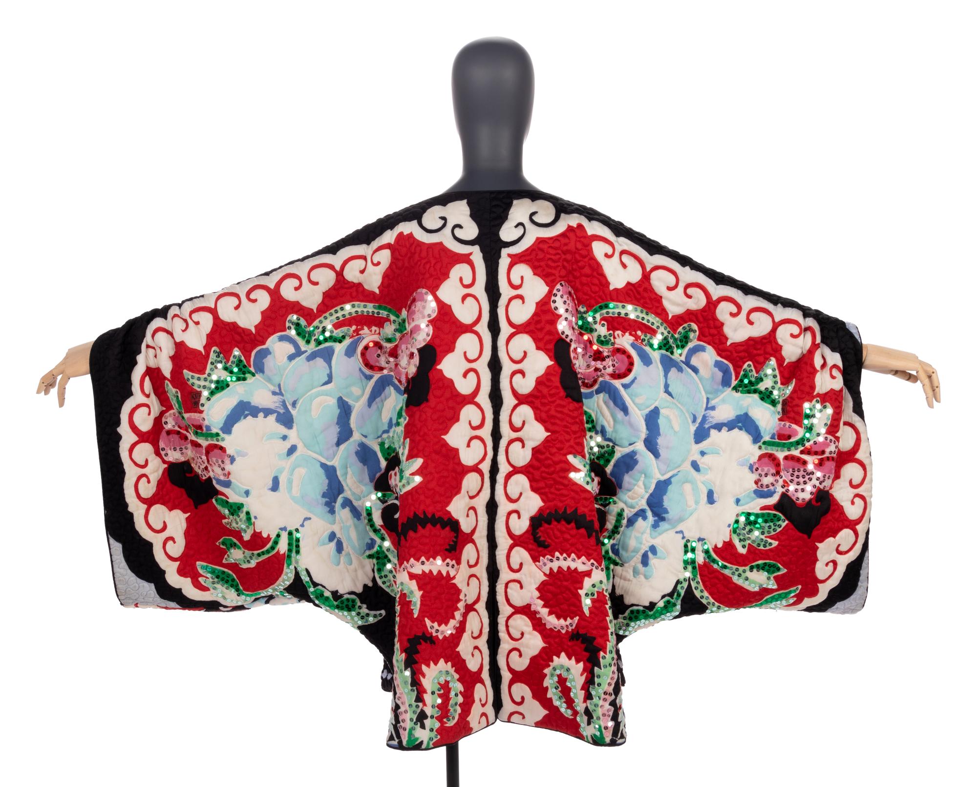 Michaele Vollbracht Quilted Silk Coat, 1970s