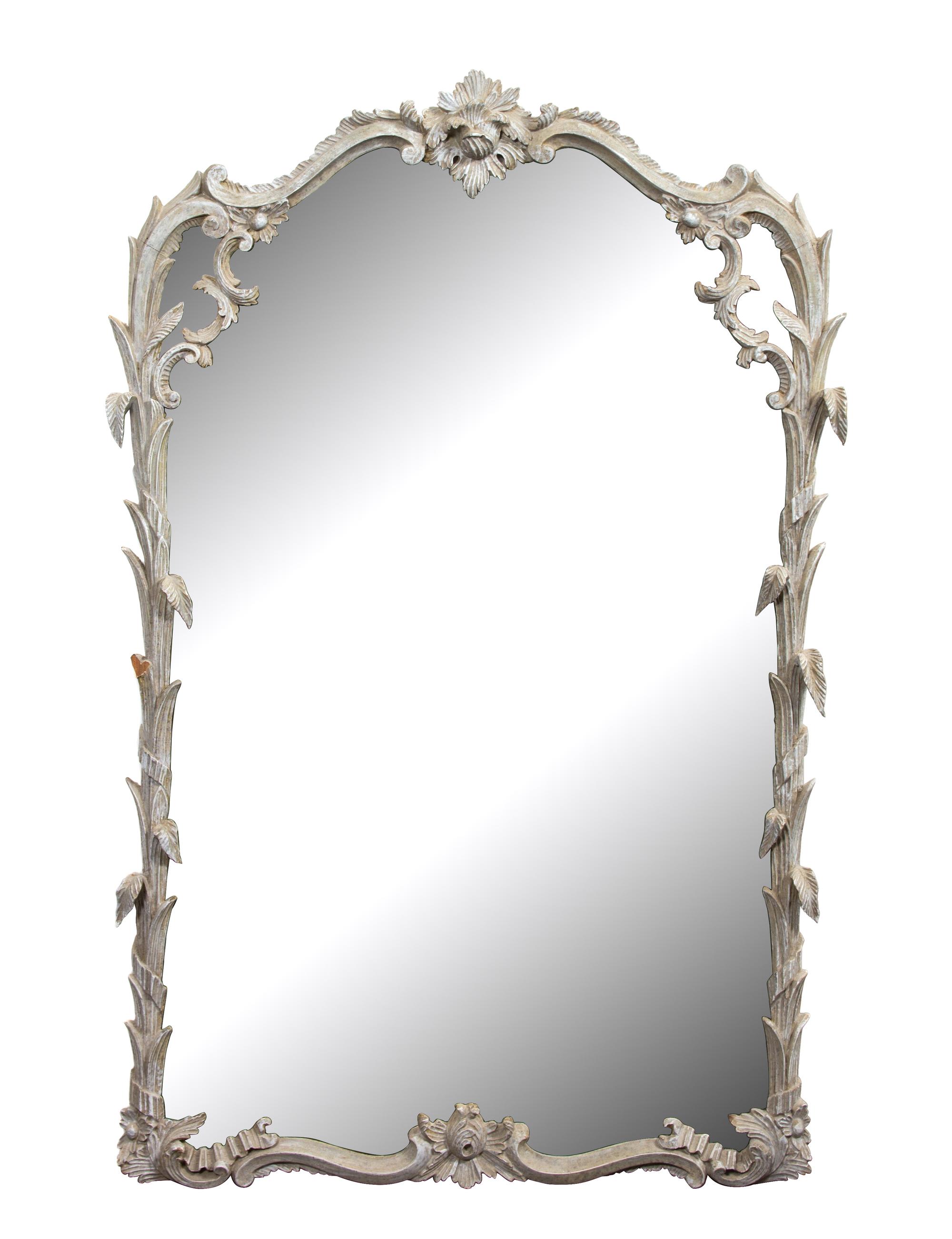 A Painted Foliate Molded Framed Mirror 44 1/2 x 29 1/2 inches. — 20TH CENTURY