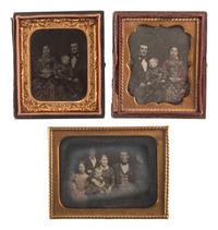 [EARLY PHOTOGRAPHY]. A charming collection of 6 family portrait daguerreotypes and one ambrotype, including: