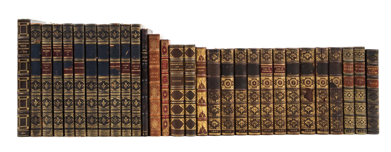 (BINDINGS) A group of 30 books finely bound by Zaehnsdorf , Bayntun, Riviere, Sangorski, Monastery Hill, and others.