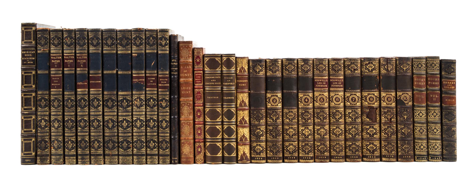 (BINDINGS) A group of 30 books finely bound by Zaehnsdorf , Bayntun, Riviere, Sangorski, Monastery Hill, and others.