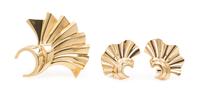 A Retro 18 Karat Yellow Gold Demi Parure, Trabert & Hoeffer-Mauboussin, 24.10 dwts.