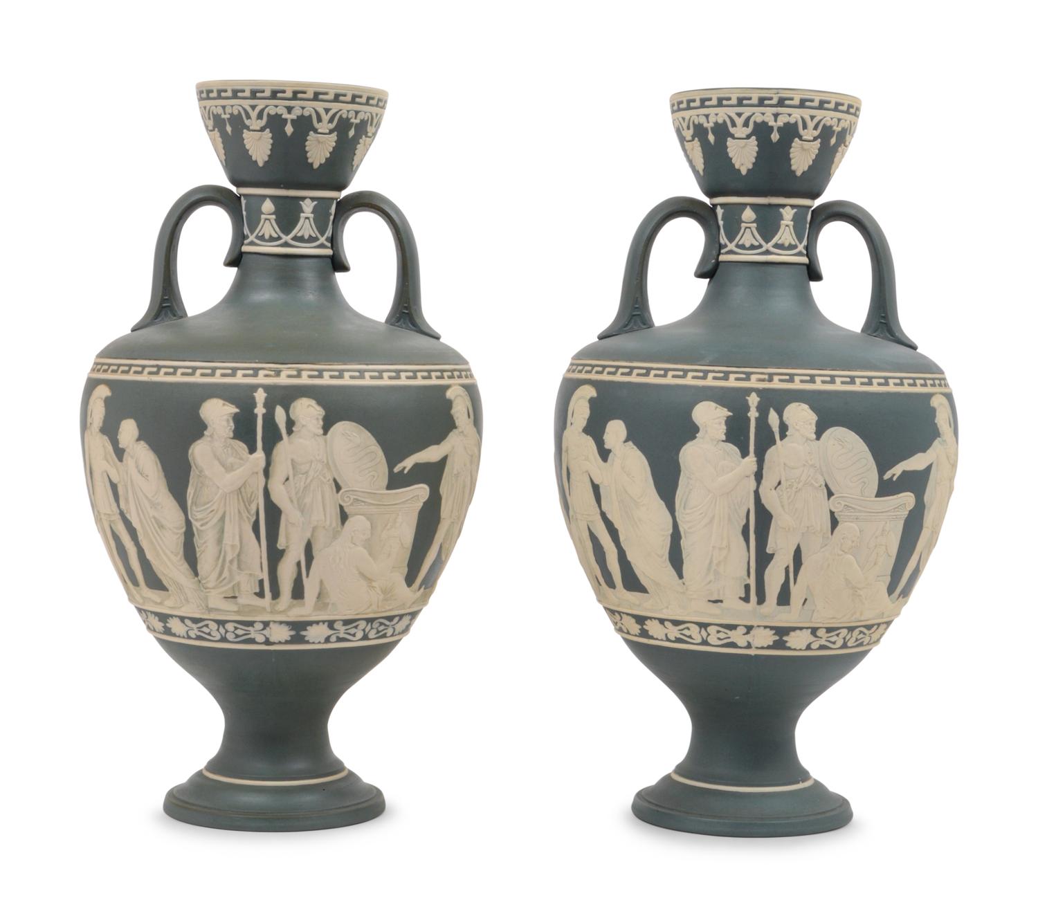 A Pair of Villeroy & Boch Jasperware Vases