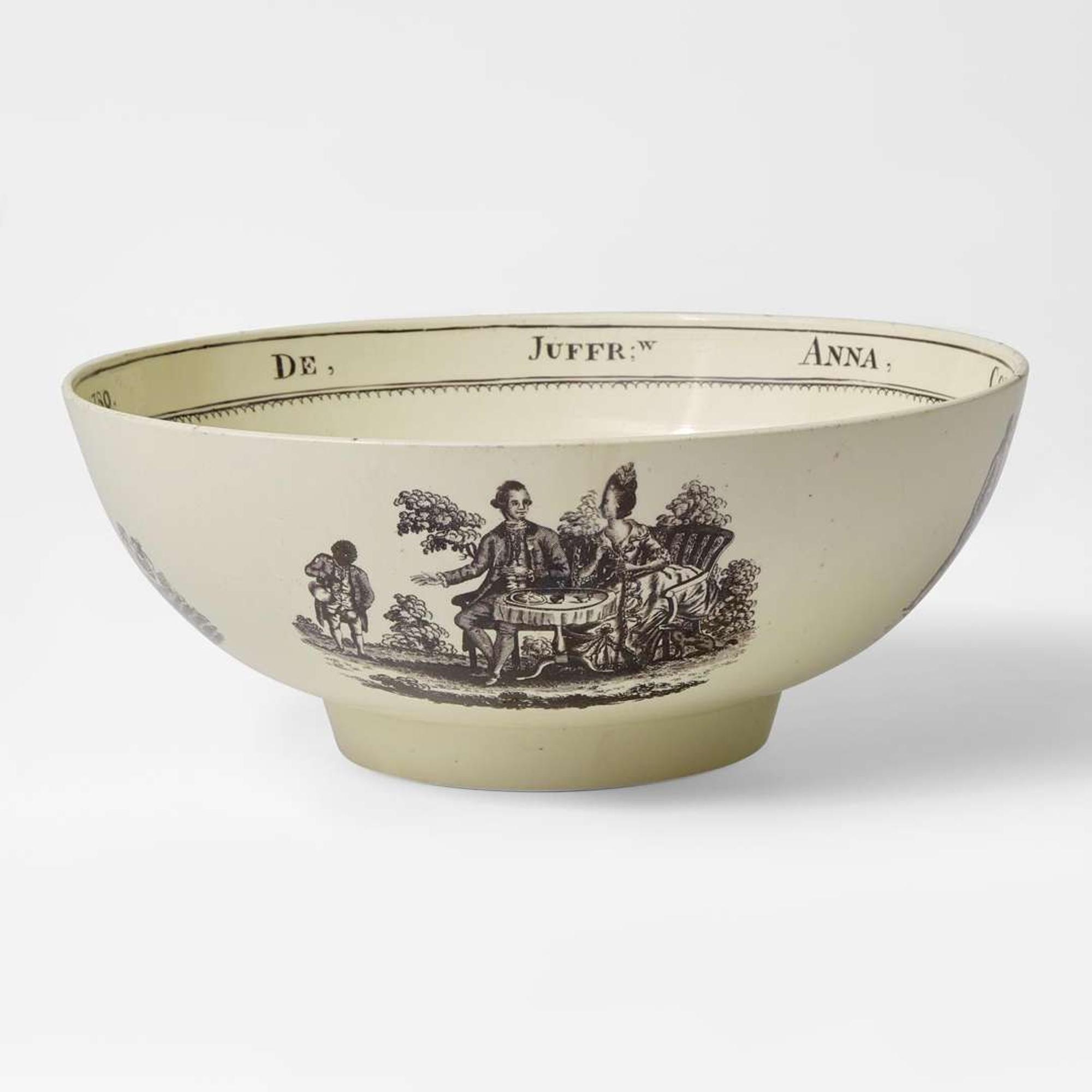 A Wedgwood Queensware Documentary Punchbowl UK, circa 1780