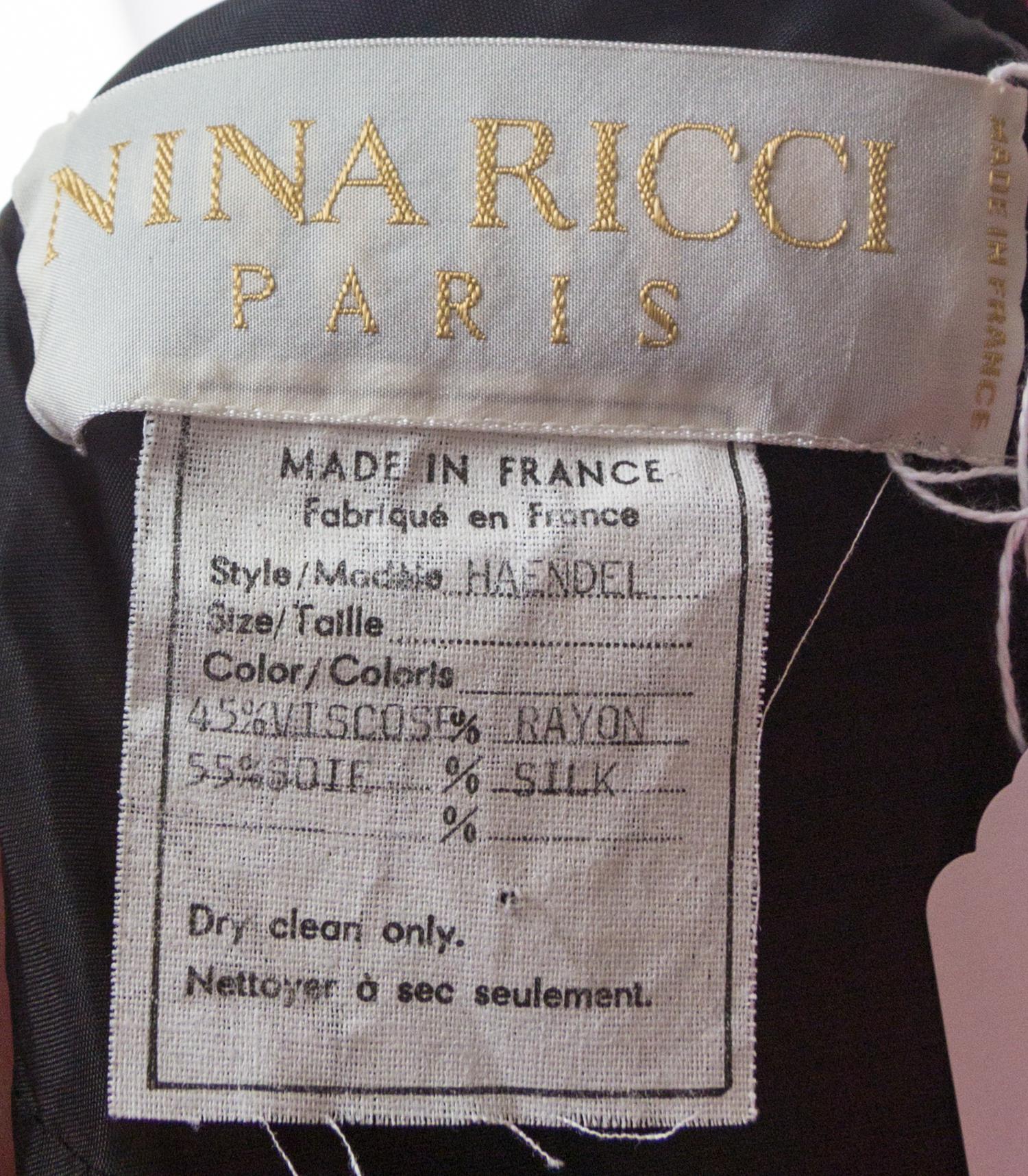 A Nina Ricci Black Velvet Single Shoulder Evening Dress,