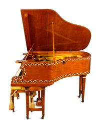 An Edwardian Allingham Maple Baby Grand Piano — EARLY 20TH CENTURY