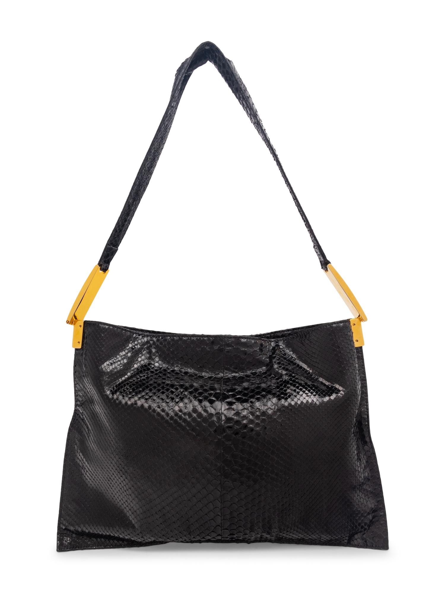 Fendi Black Snakeskin Beaded Bag