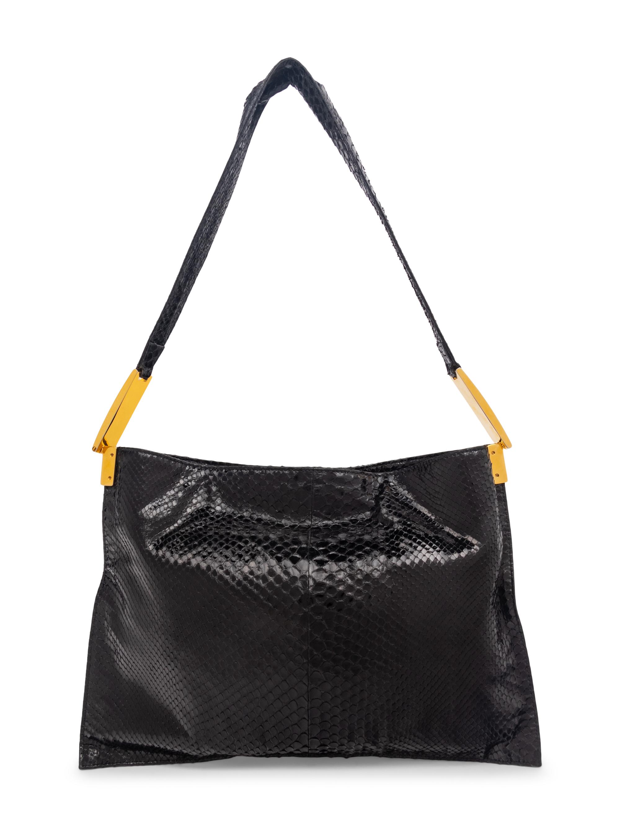 Fendi Black Snakeskin Beaded Bag