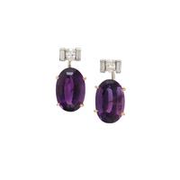 AMETHYST AND DIAMOND EARRINGS