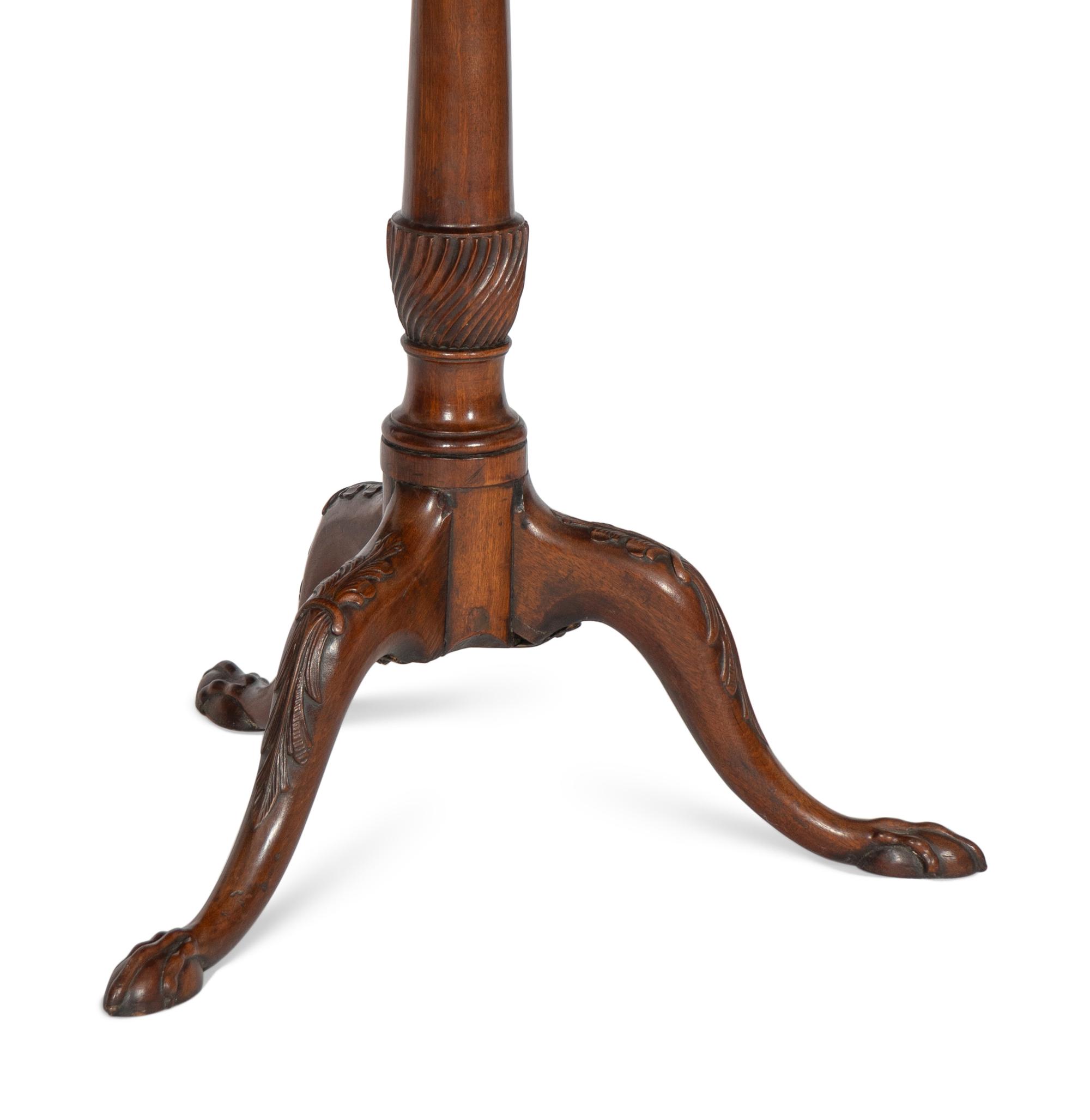 A George III Mahogany Tilt Top Candle Stand