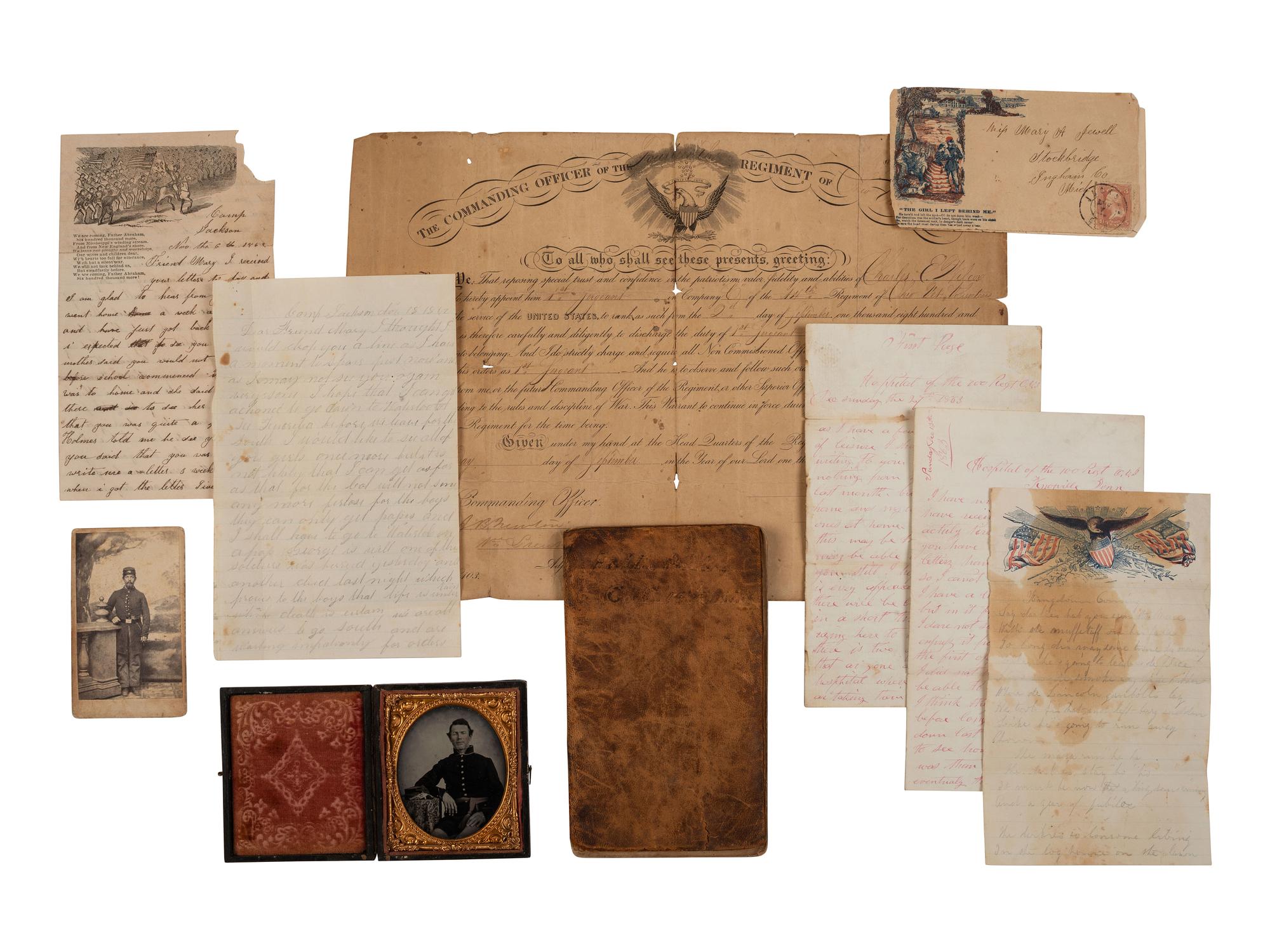[GOLD RUSH]. Extensive California Gold Rush archive of William J. Jewell (1818-1885) including letters, diaries, and photographs, ca. 1852-1853.