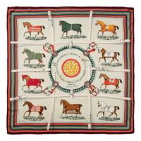 Collection of Six Designer Scarves; Two Hermes, Two YSL, One Dior, One Cartier
