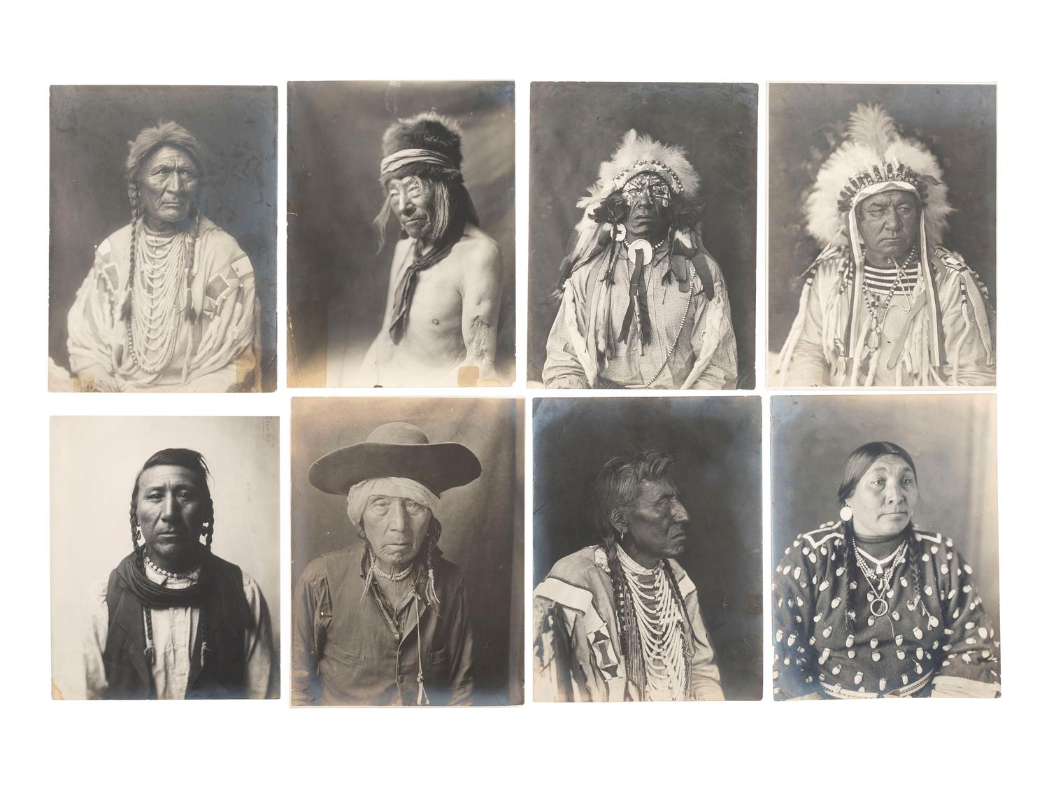 [NATIVE AMERICANS]. [THROSSEL, Richard (1882-1933), photographer]. A collection of 75 silver gelatin photographs documenting Crow Indians. Provenance : Estate of Joseph Henry Sharp.