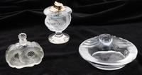 A Lalique Smoking Set Diameter of largest 6 inches. — SECOND HALF 20TH CENTURY