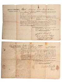 [WAR OF 1812]. Group of 9 documents related to New York tavern owner Squire Stone (1791-1884), including appointment to 60th New York Regiment of Infantry.