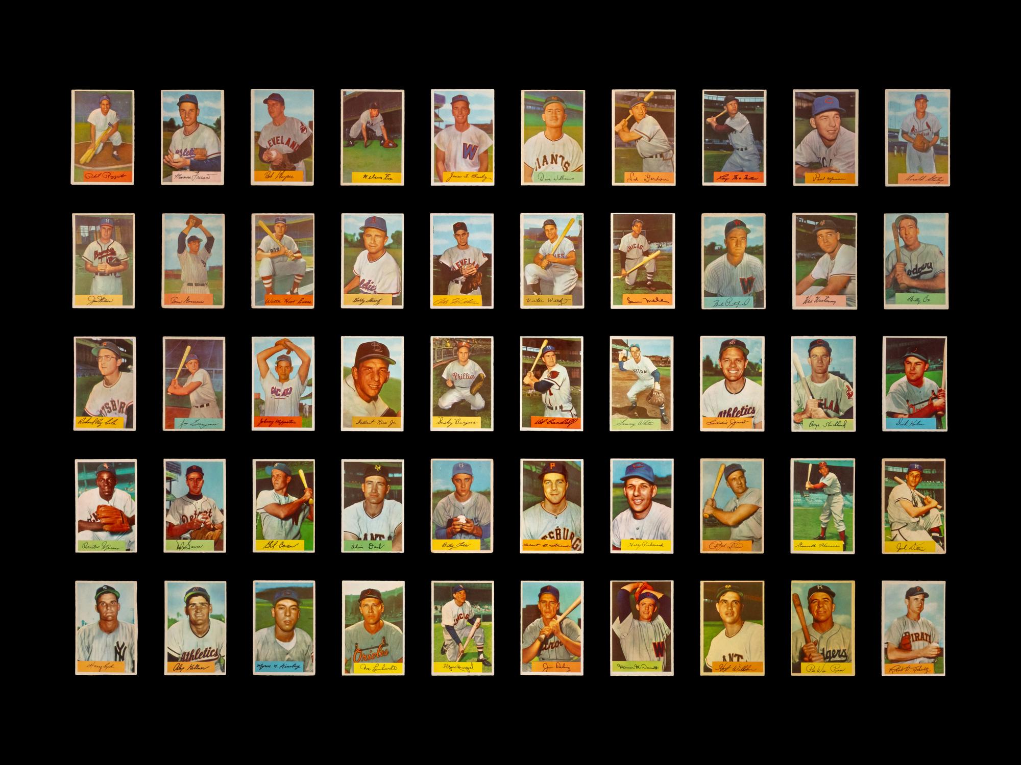 A Partial Set of 1954 Bowman Baseball Cards (153/224)