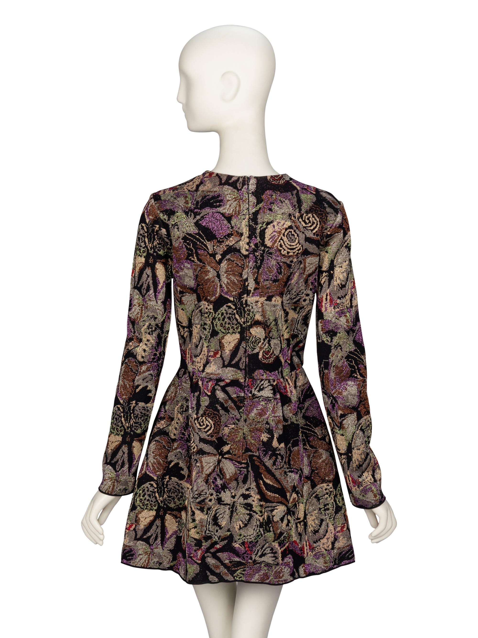 VALENTINO, METALLIC JACQUARD KNIT DRESS