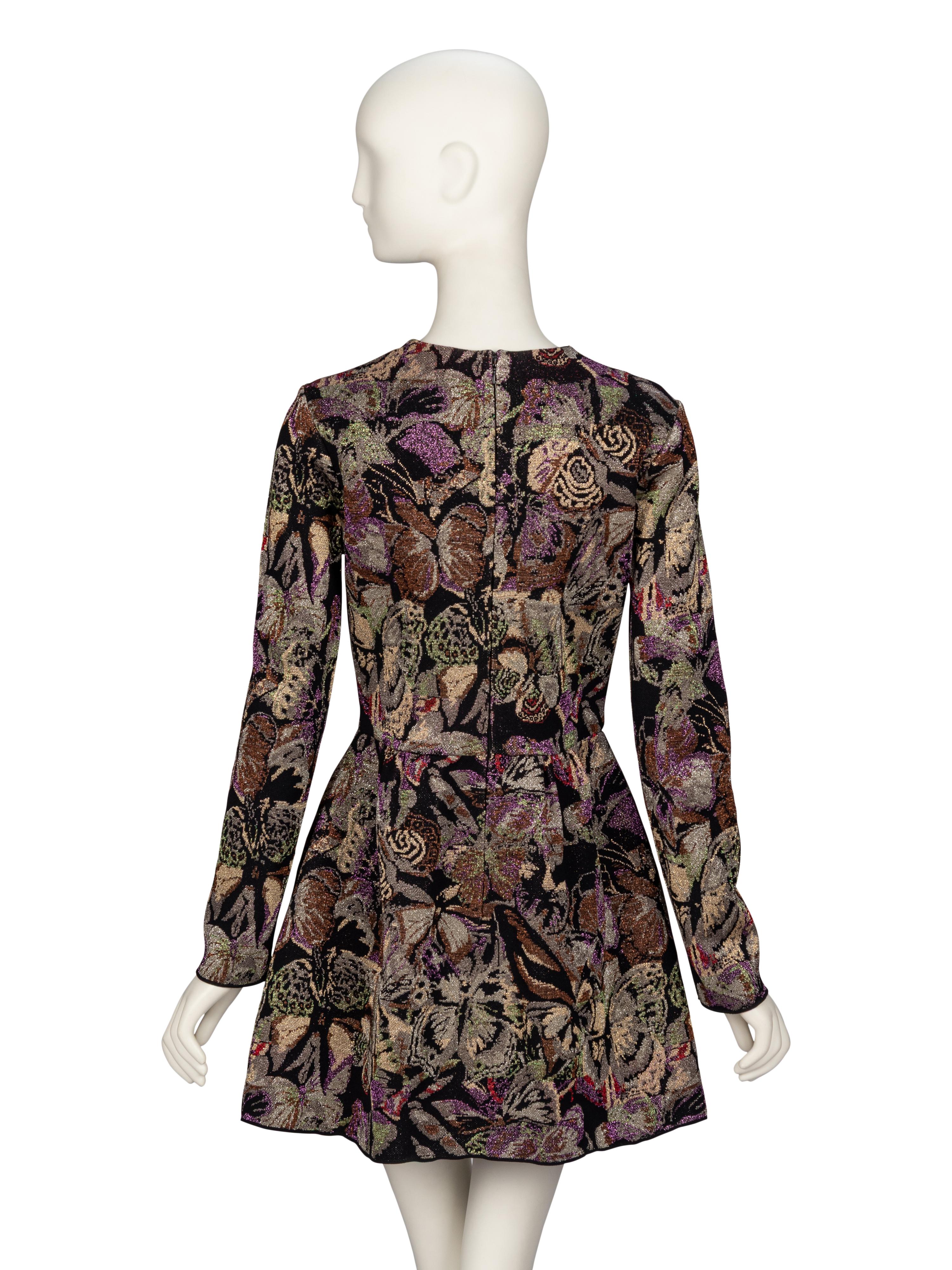 VALENTINO, METALLIC JACQUARD KNIT DRESS