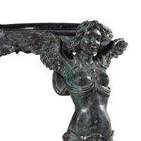 A Patinated Bronze and Marble Center Table
