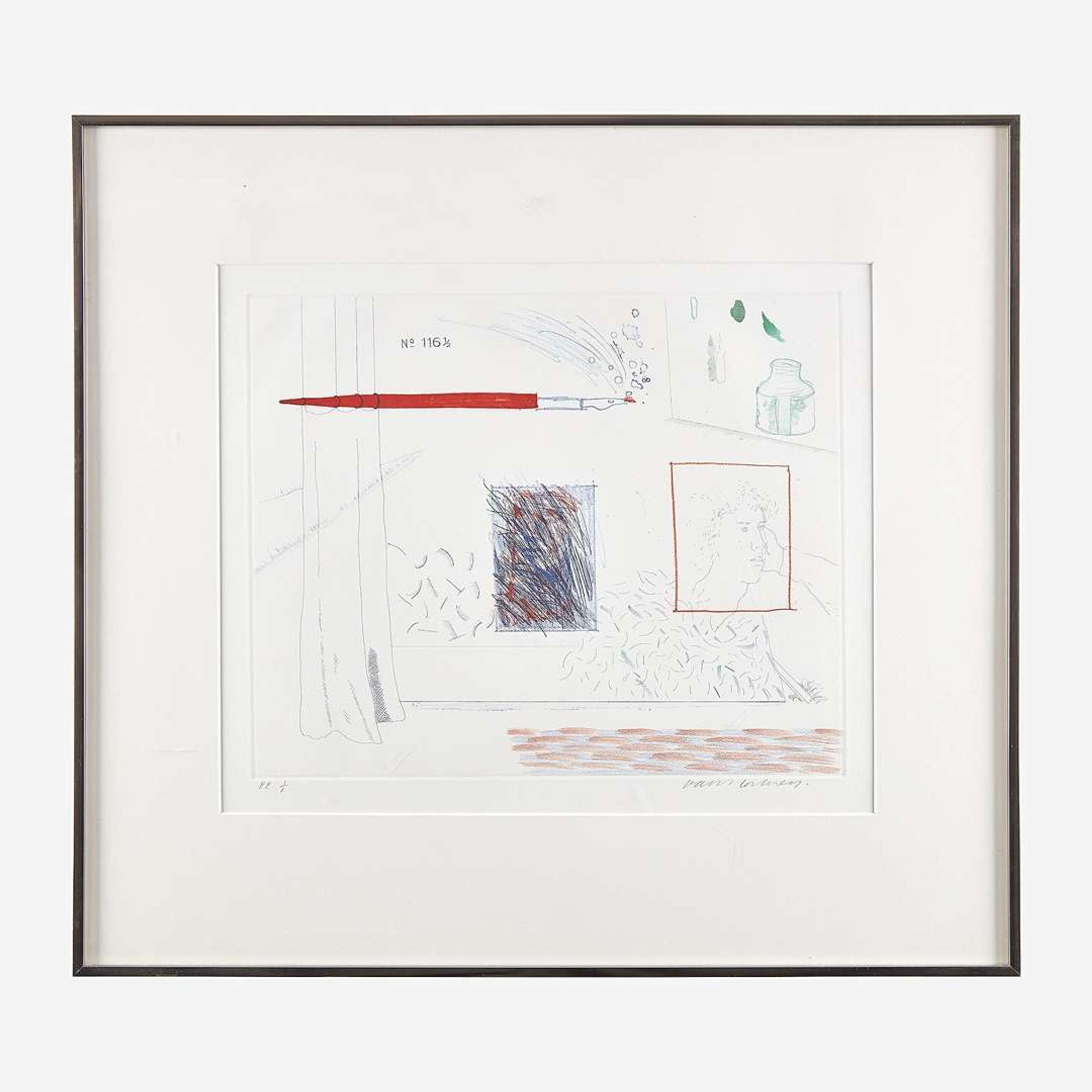 David Hockney (British, B. 1937) Etching is the Subject from The Blue Guitar