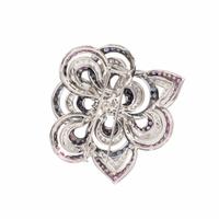 PINK SAPPHIRE, SAPPHIRE, AND DIAMOND FLOWER BROOCH