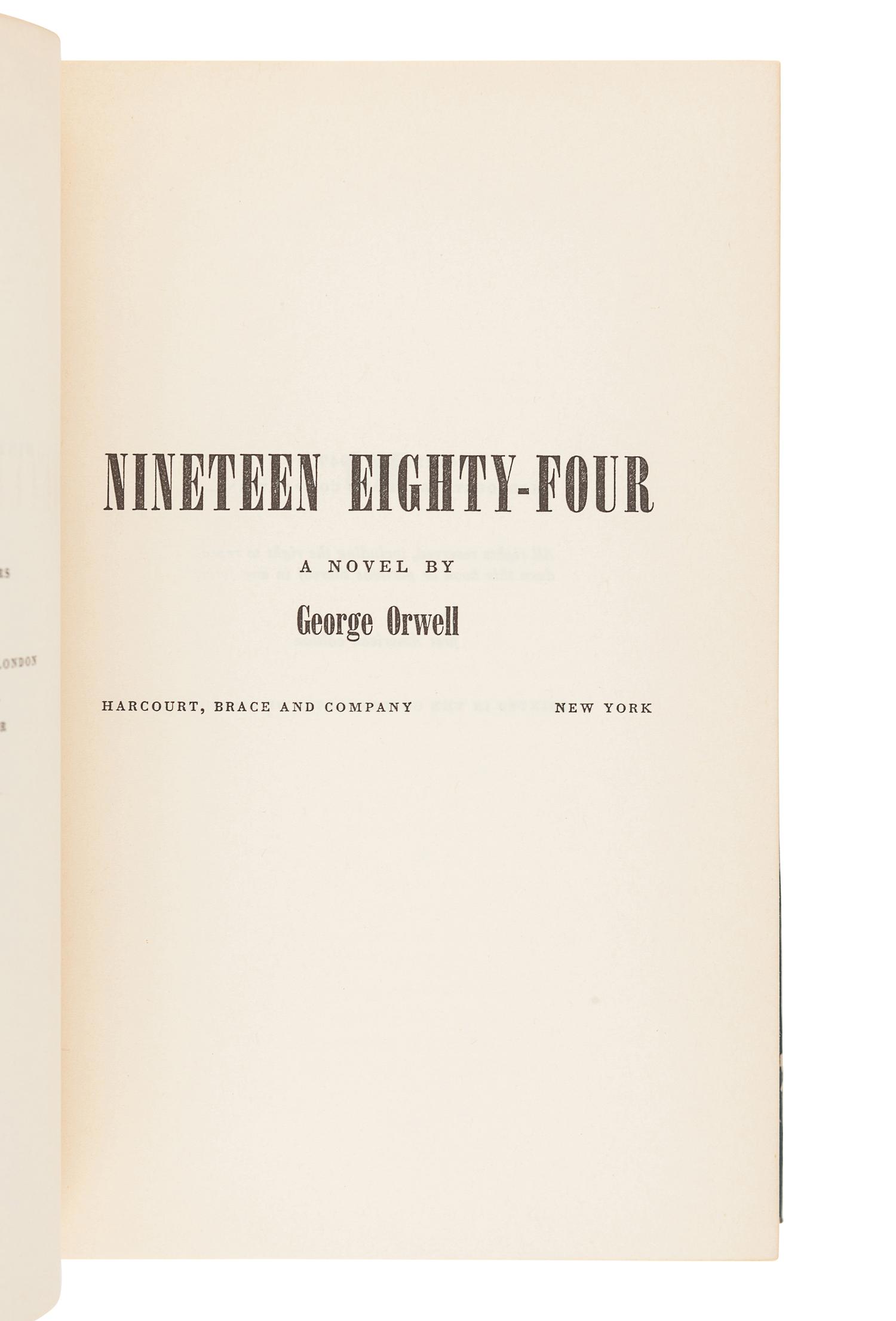 [ORWELL, George (1903-1950) - AMERICAN EDITIONS]. A group of 3 works, comprising: