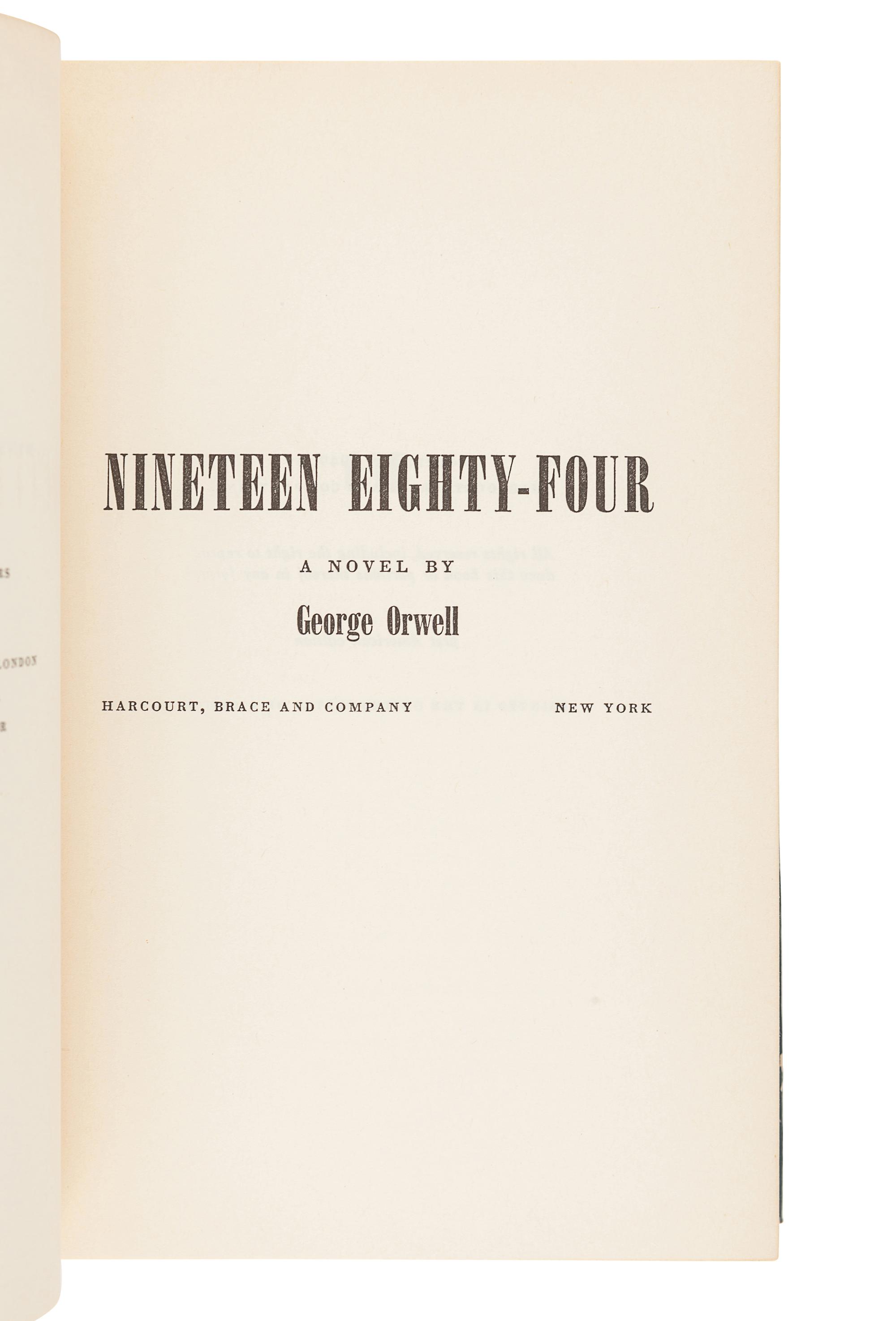 [ORWELL, George (1903-1950) - AMERICAN EDITIONS]. A group of 3 works, comprising: