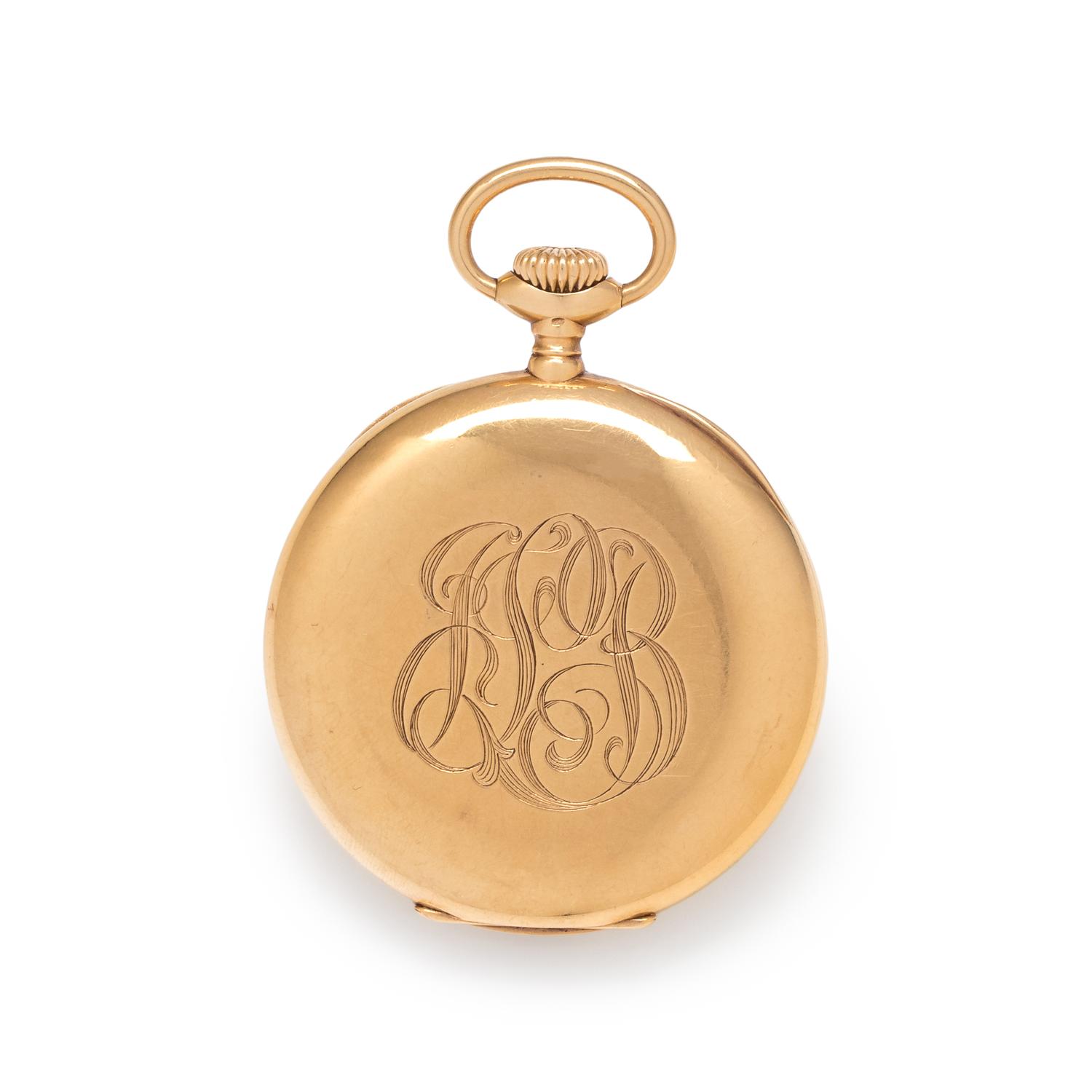 PATEK PHILIPPE, 18K YELLOW GOLD OPEN FACE POCKET WATCH