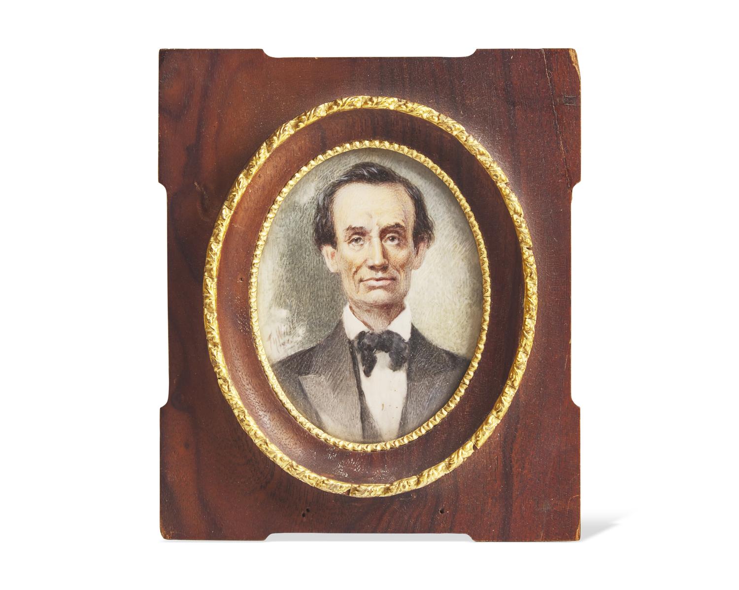 Théodore Wüst (1853-1915), A Portrait Miniature of Abraham Lincoln (1809-1865)