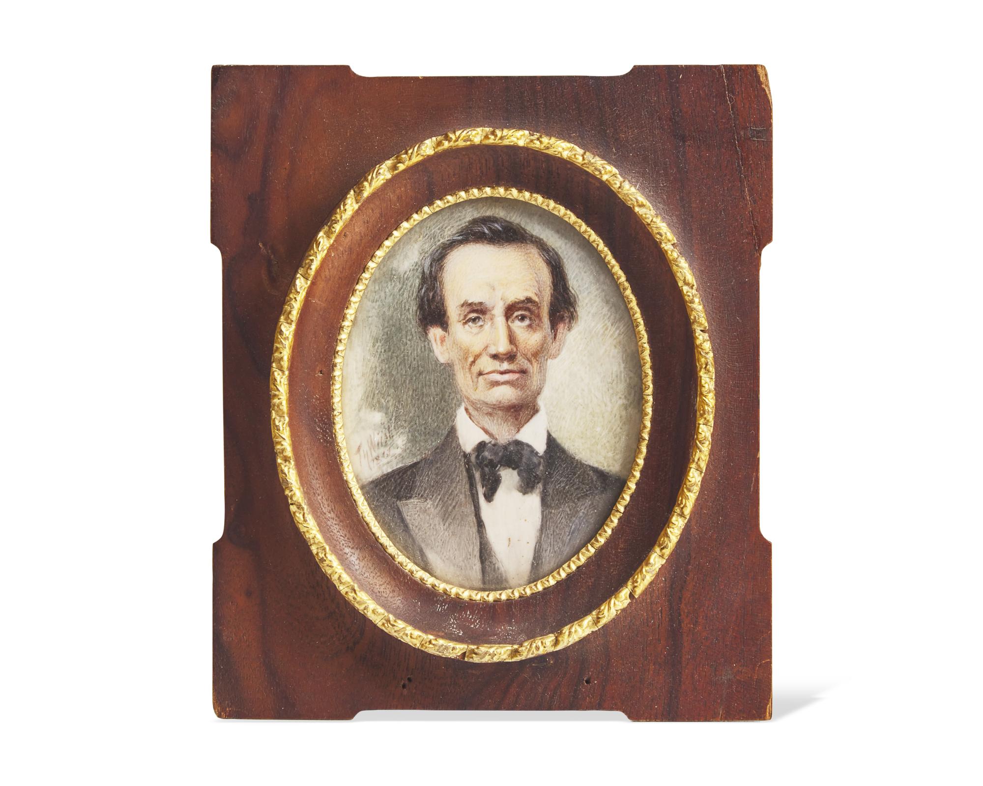 Théodore Wüst (1853-1915), A Portrait Miniature of Abraham Lincoln (1809-1865)
