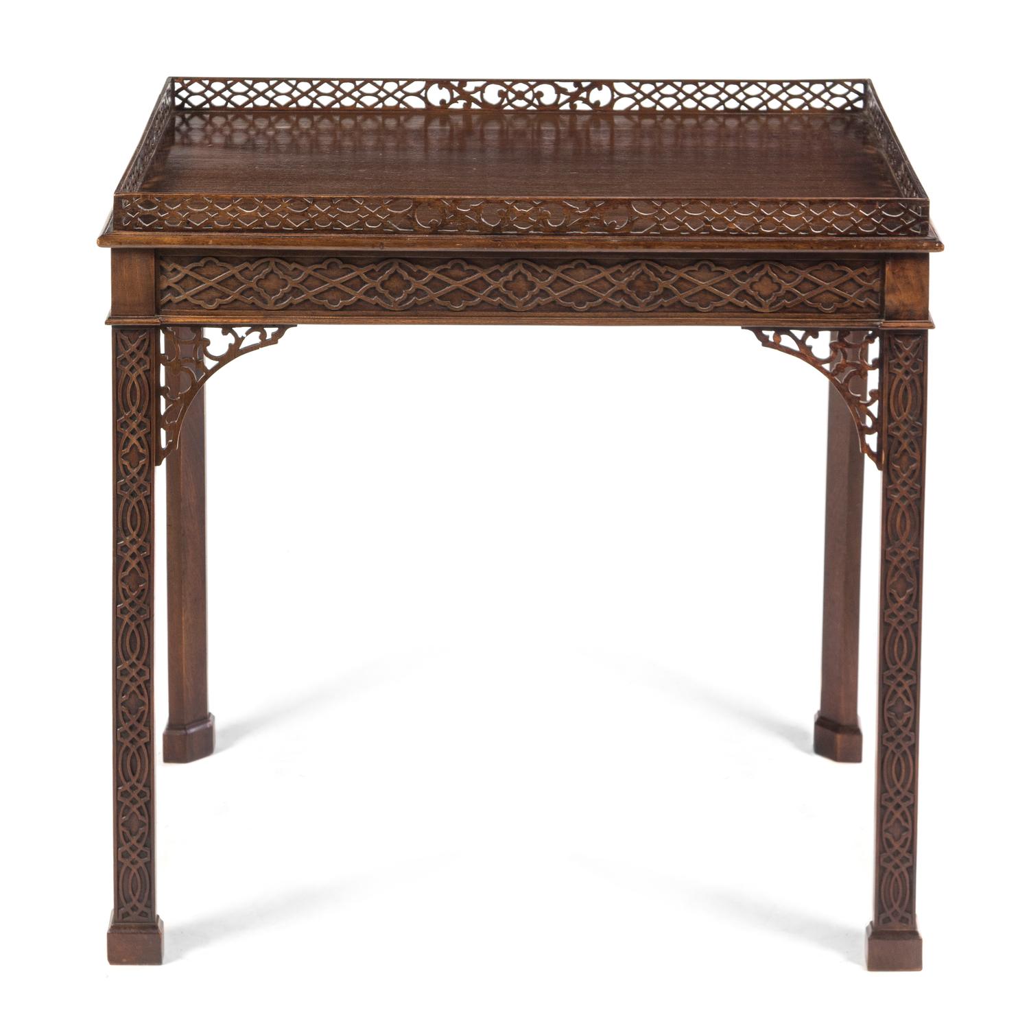 A Chippendale Style Mahogany Tea Table Height 30 x width 30 1/2 x depth 21 1/4 inches. — 19TH CENTURY