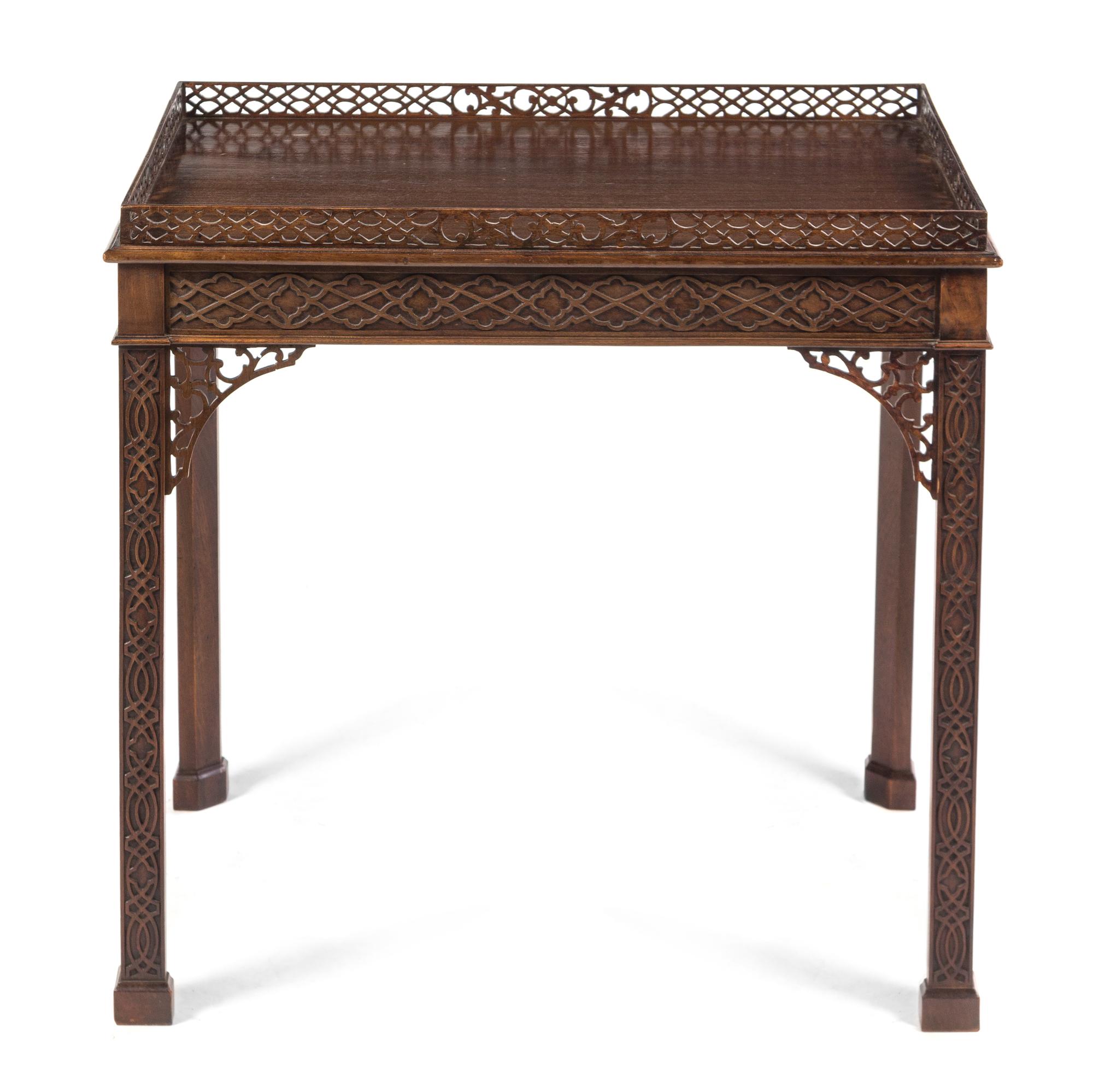 A Chippendale Style Mahogany Tea Table Height 30 x width 30 1/2 x depth 21 1/4 inches. — 19TH CENTURY