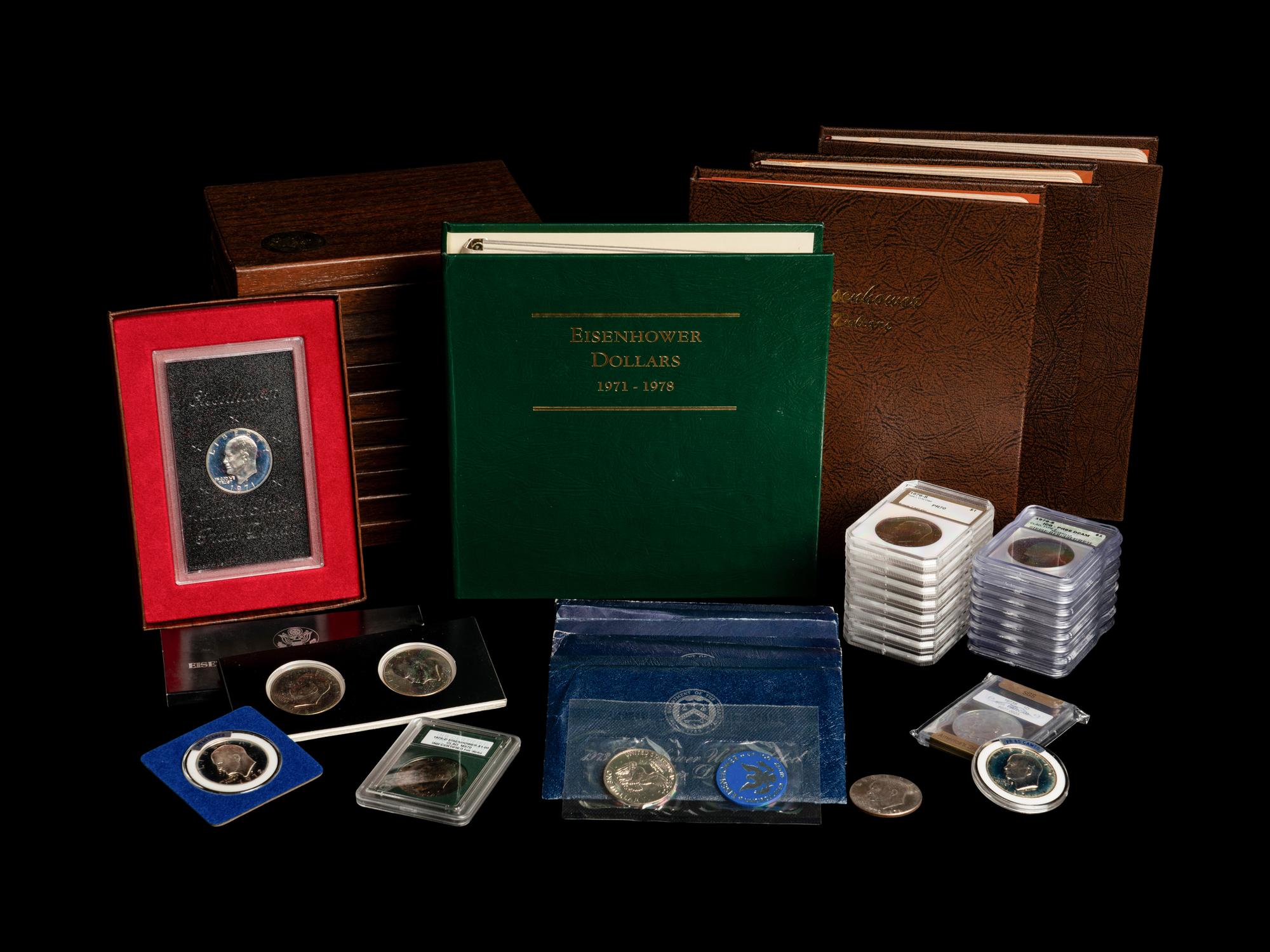 A Large Collection of Eisenhower $1 Mint Coins and Proofs