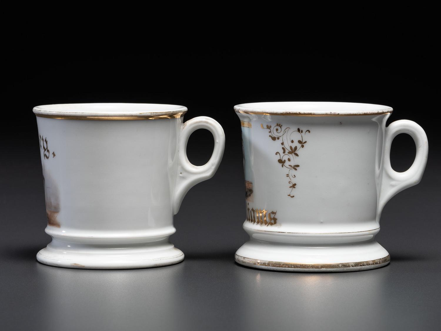 Two Porcelain Occupational Shaving Mugs