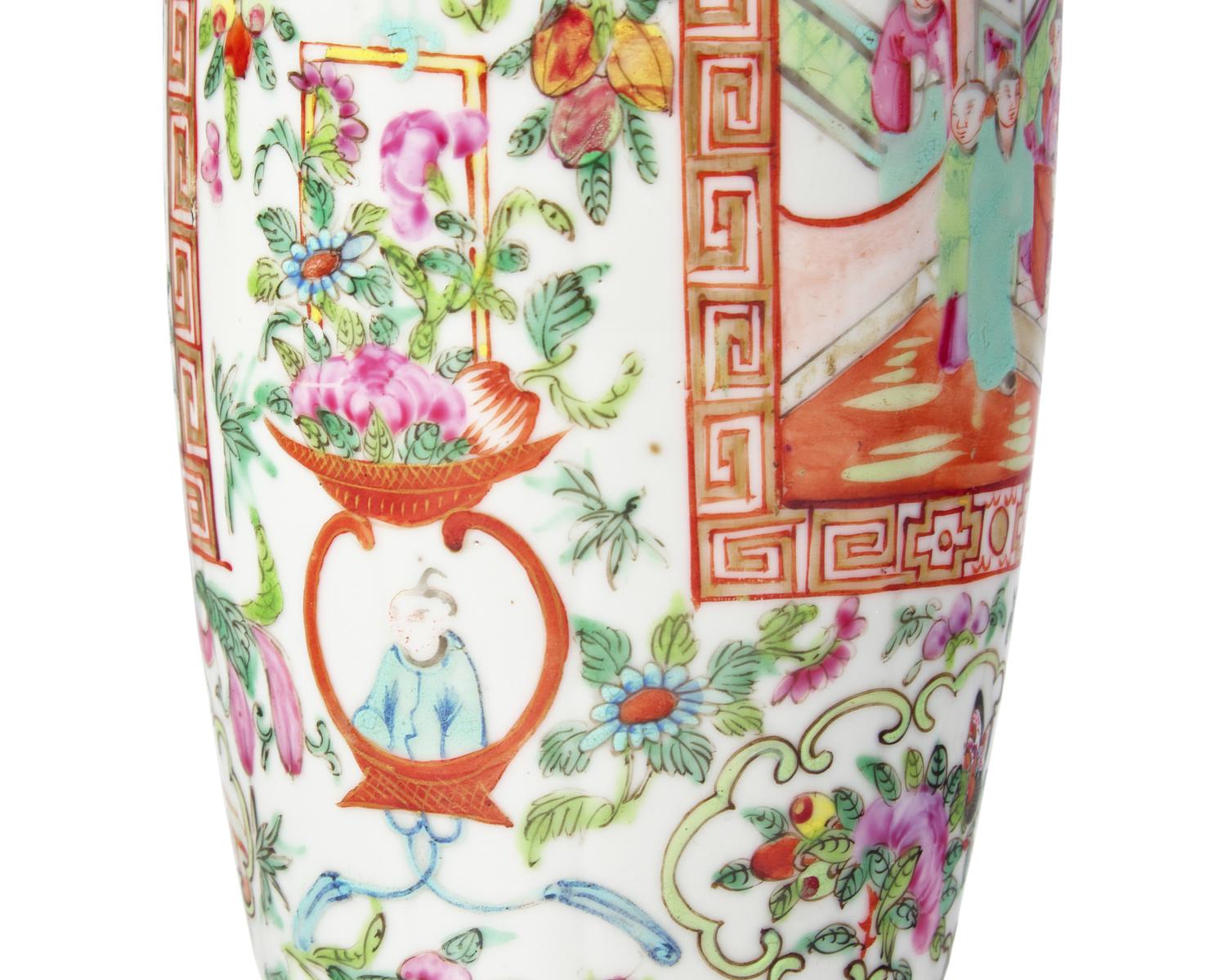 Eight Chinese Export Porcelain Rose Medallion Vases