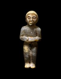 A Sumerian Alabaster Figure of a Male Worshipper
