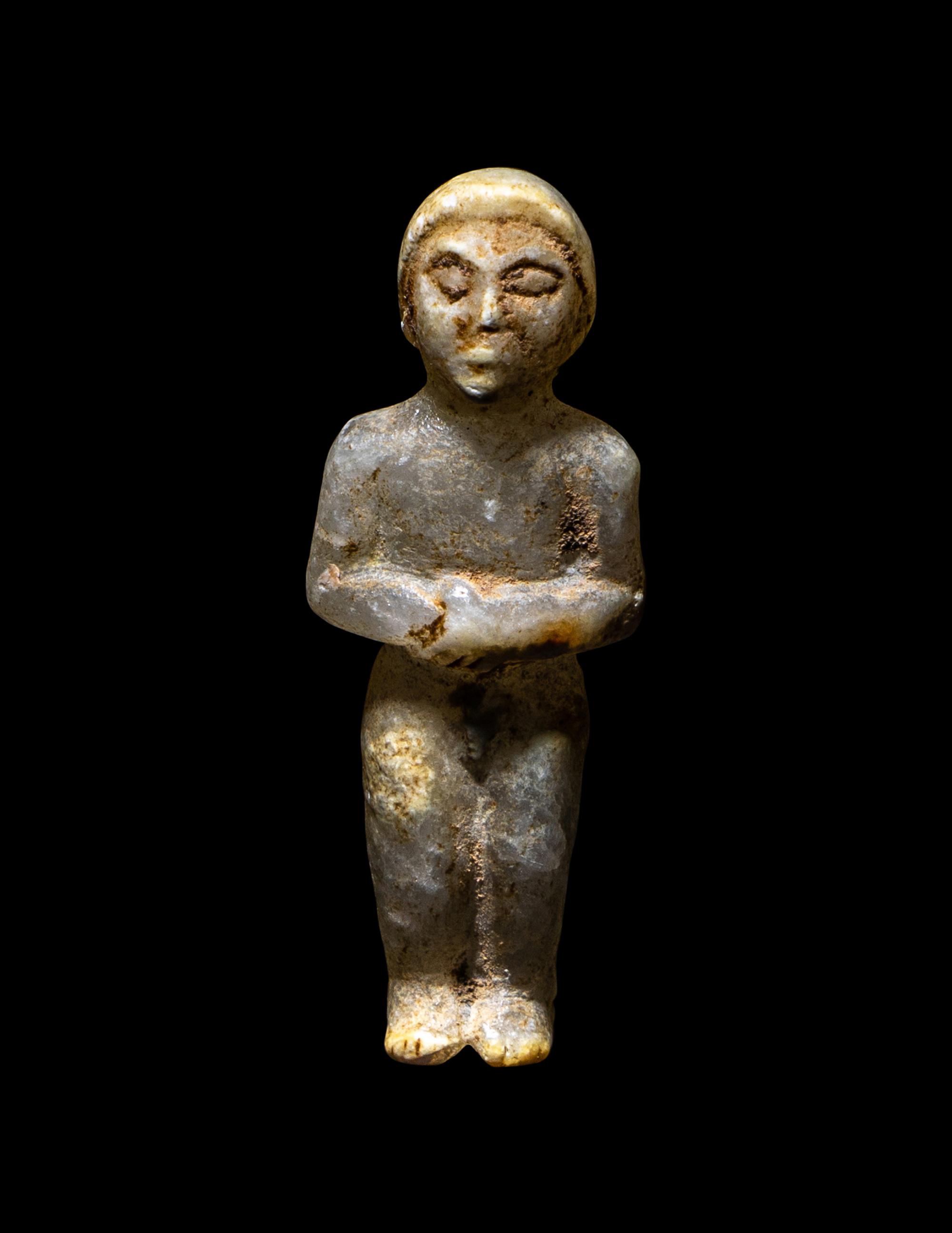 A Sumerian Alabaster Figure of a Male Worshipper