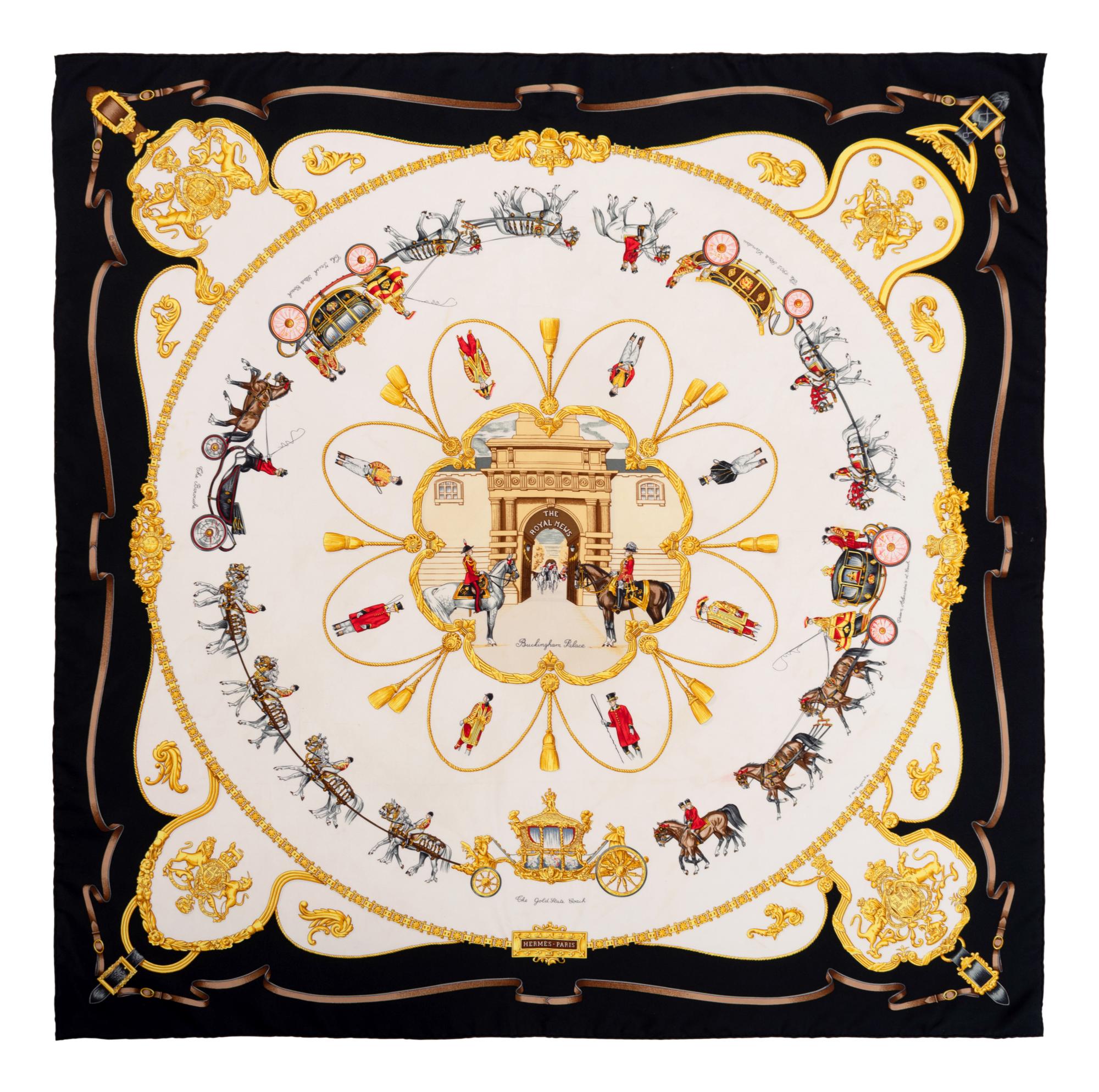 Three Hermès 90cm Silk Scarves