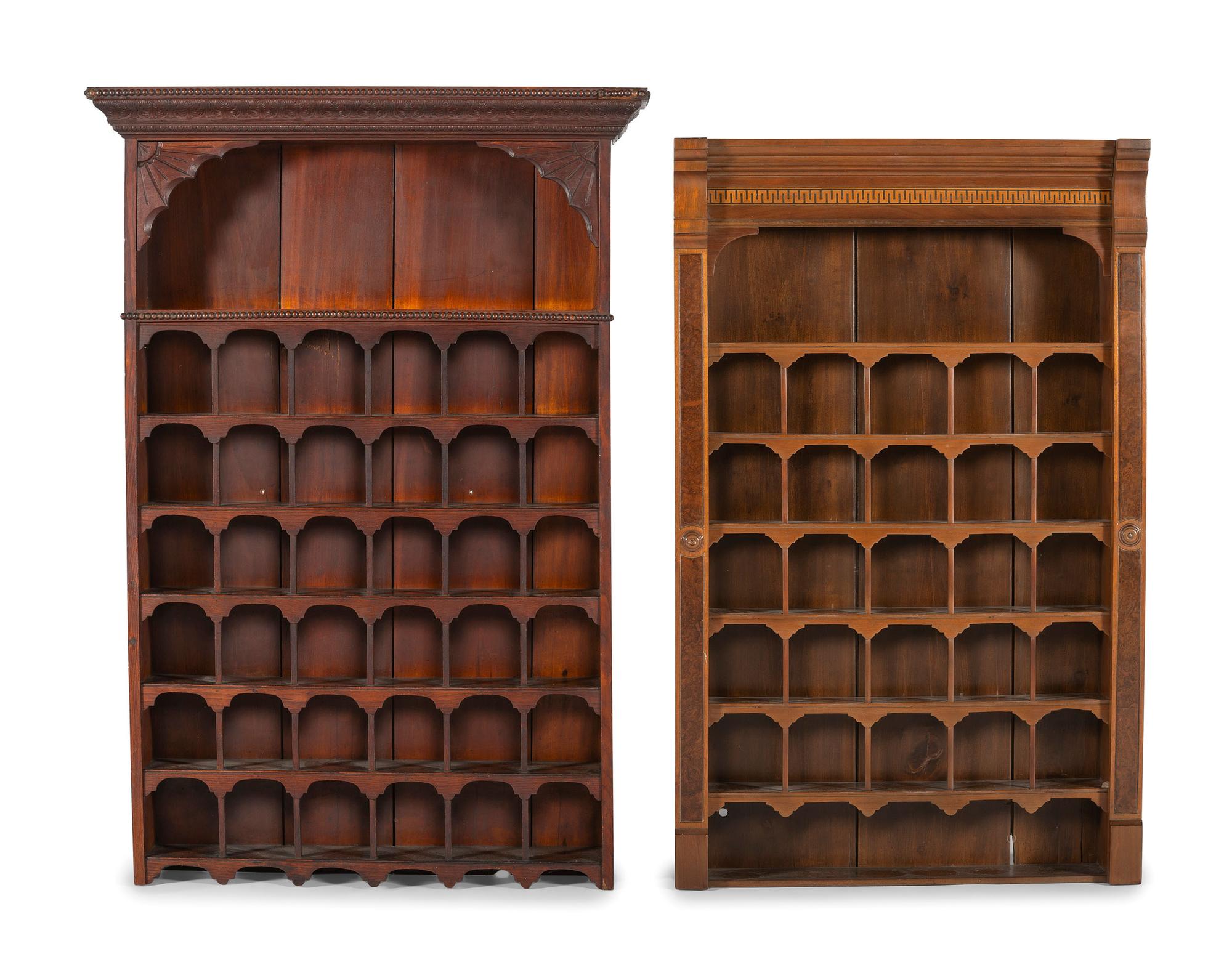 Two Eastlake Style Shaving Mug Racks