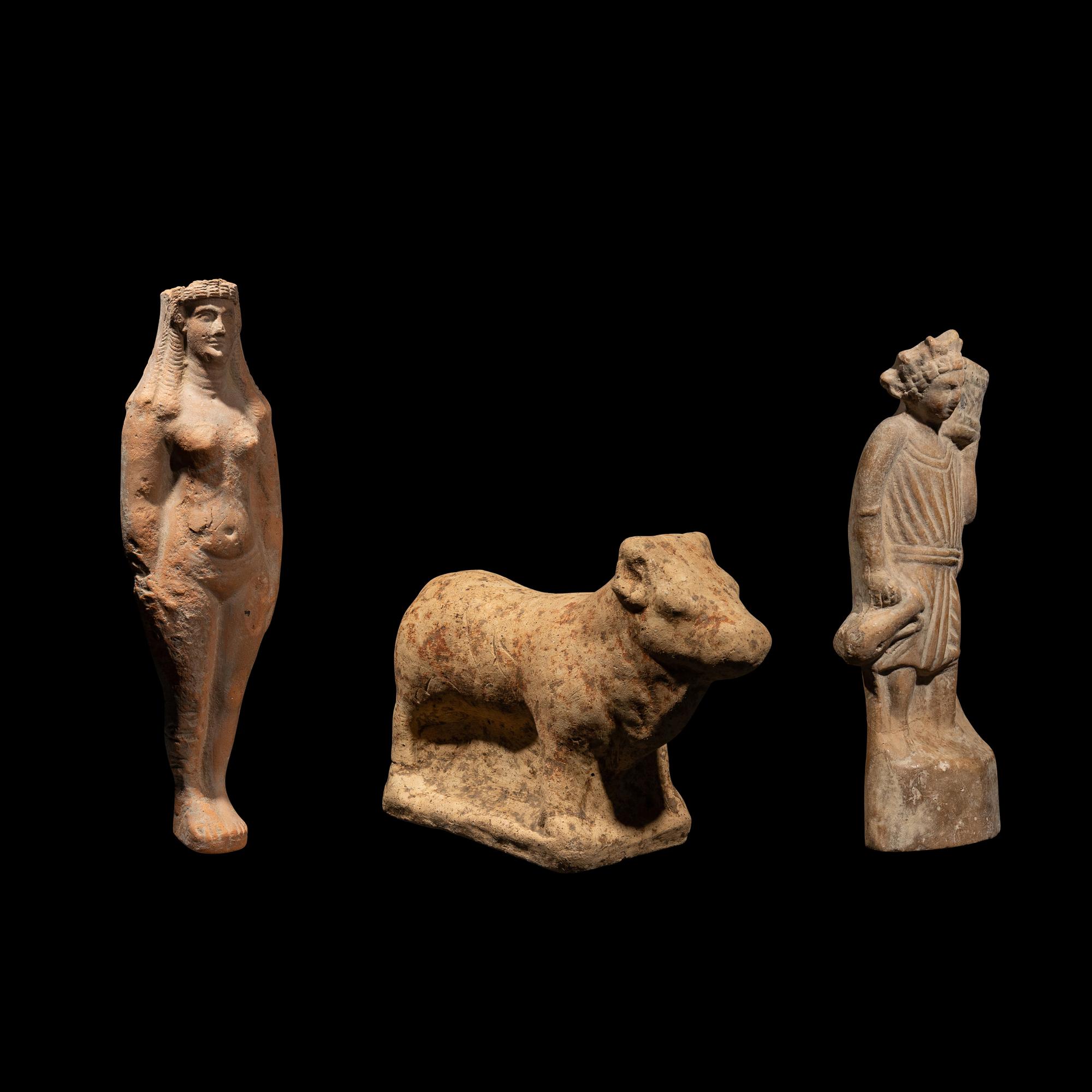 Three Greco-Roman Terracotta Figures