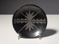Matte on Black Plate, with Botanical Designs 1956-1959