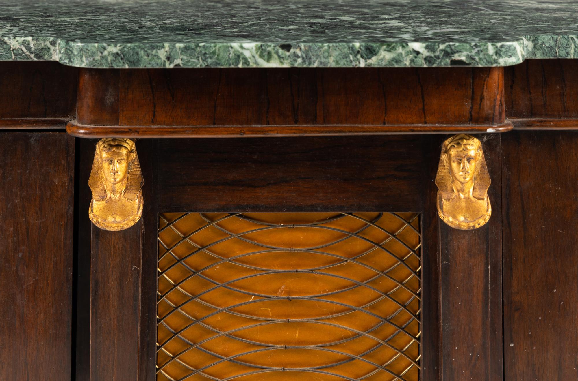 A Regency Style Marble-Top Console Cabinet