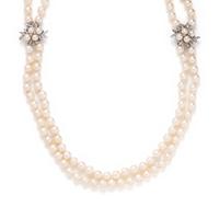 CULTURED PEARL AND DIAMOND NECKLACE