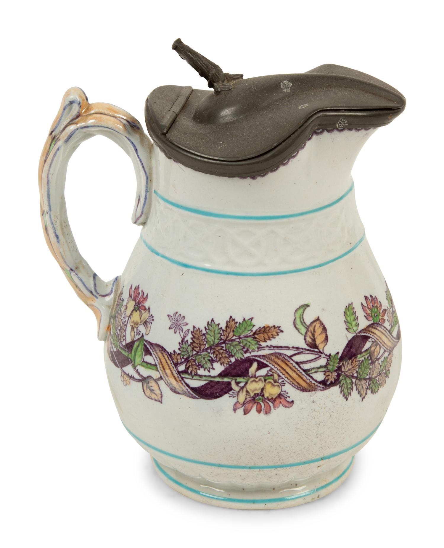 A Collection of Eight Painted, Transferware and Molded Earthenware Articles — 19TH/20TH CENTURY