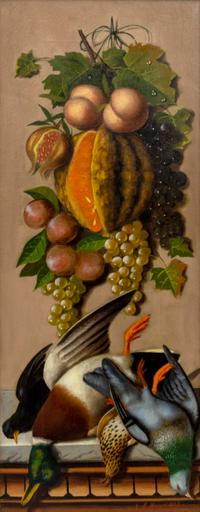 Two Works; Still Life with Hanging Fruit and Game Birds, 1906