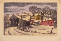 A group of three American prints (Albert Heckman, Overhead Bridge ; Victoria Huntley, Covered Bridge ; Woldemar Neufeld, The Covered Bridge )
